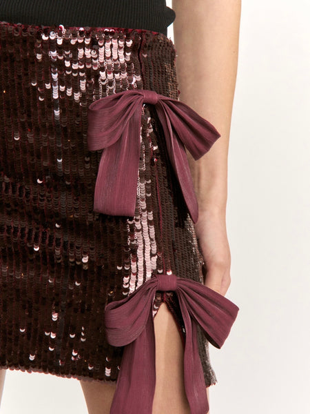 Sasha Mini Skirt in Bordeaux