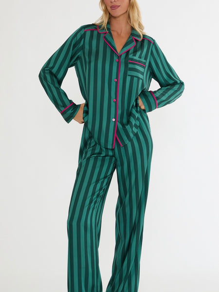 Livy & Connie PJ Set in Pine Stripe