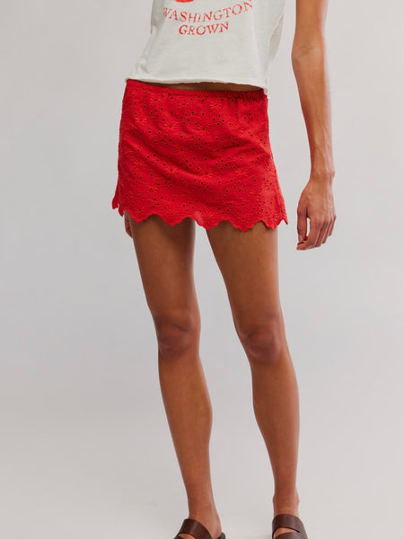 Eyes On You Skort in High Risk Red