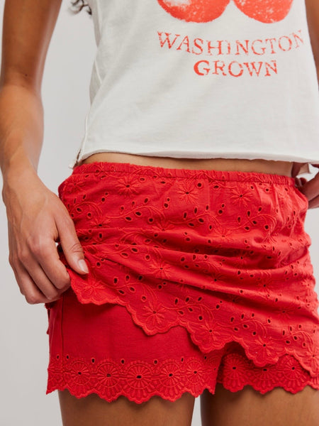 Eyes On You Skort in High Risk Red