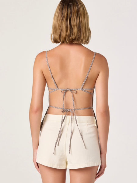 Nora Top in Brown Gingham