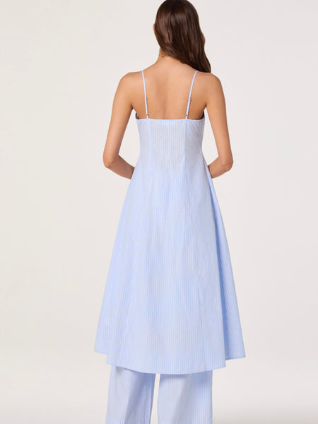 Rena Tunic Top in Blue Pinstripe