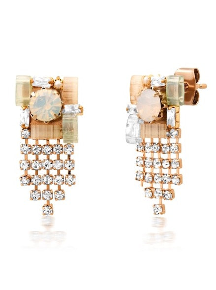 Mixed Stone Fringe Earrings