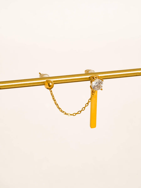 Nola CZ Chain Drop Earring