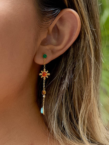 Bellevie Gemstone Drop Earrings in Multi