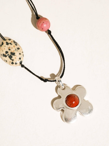 Tallulah Beaded Necklace in Silver