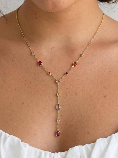 Briennon Beaded Y Necklace in Multi