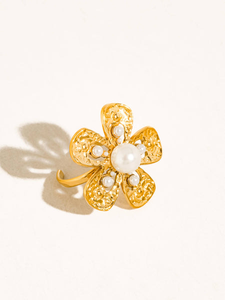 Eze Pearl Flower Statement Ring