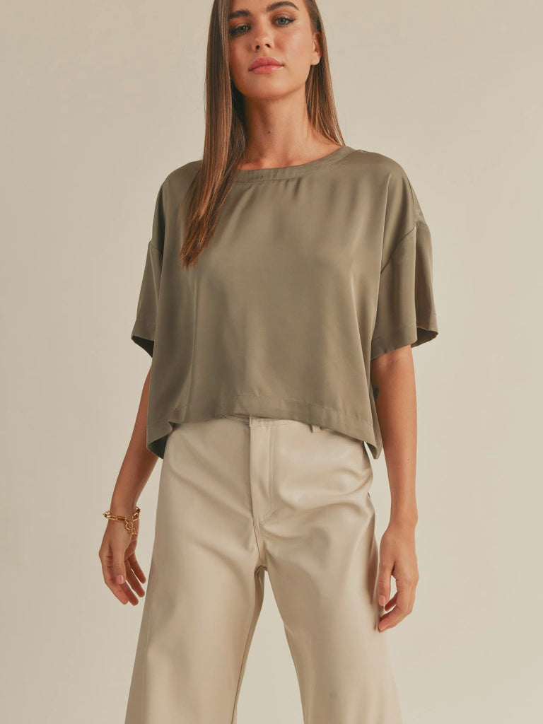 Back To Business Top in Olive