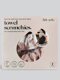Microfiber Quick Dry Towel Scrunchies 2pc in Terracotta Checker