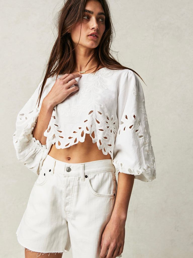 Oleander Top in Ivory