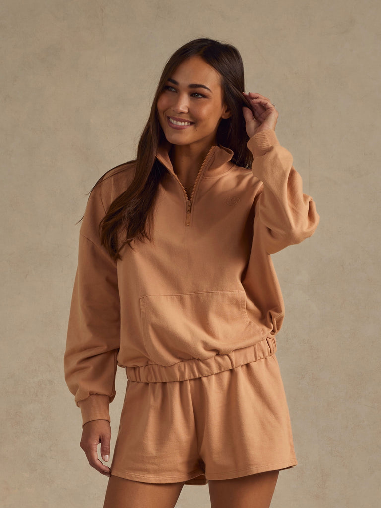 Quarter Zip Pullover in Melon