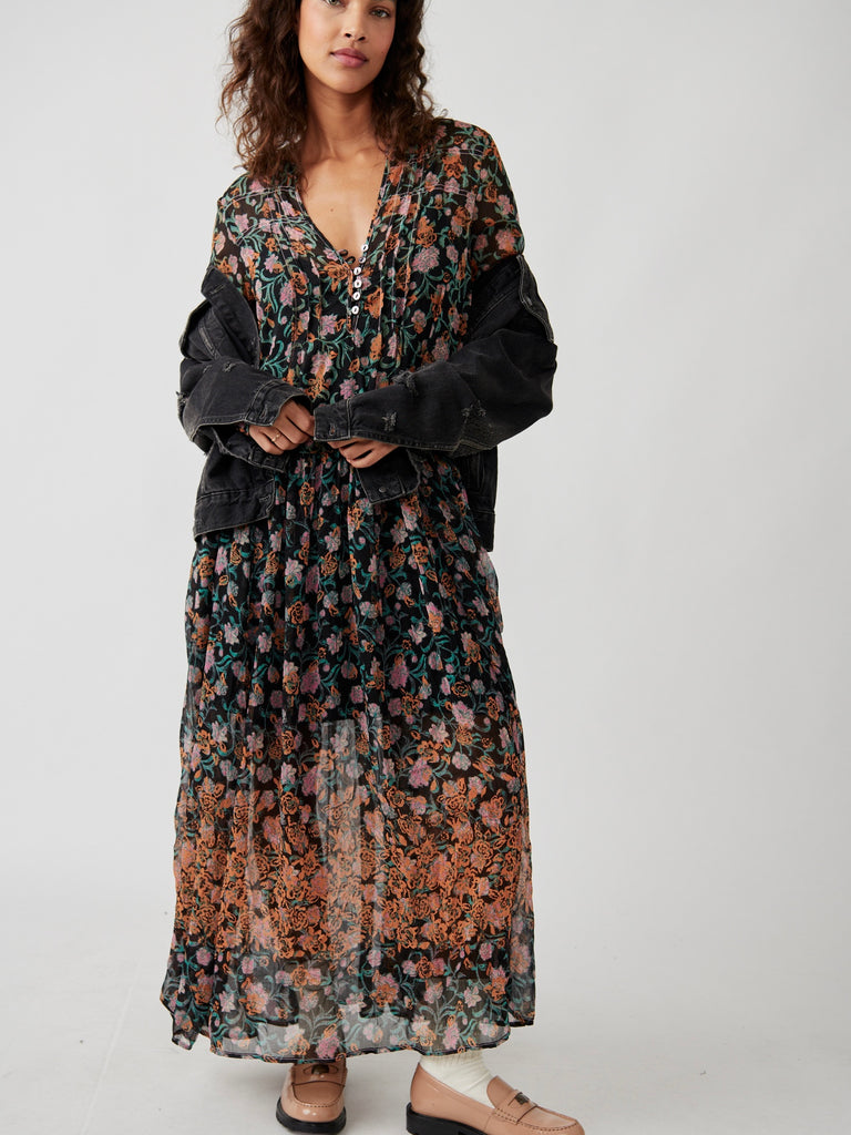 See It Through Dress in Black Combo