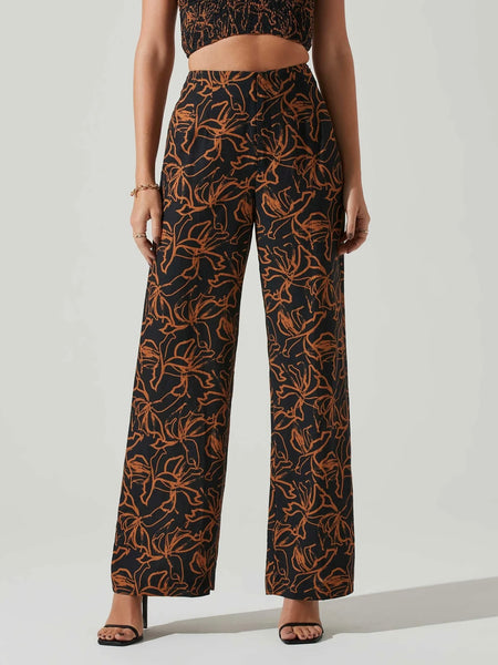Women Zara Loose Pants / Trousers with floral - with Rubber at the