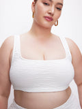 Wide Scrunchie Scoop Bra in Ivory