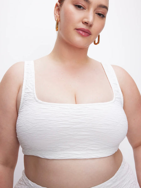 Wide Scrunchie Scoop Bra in Ivory