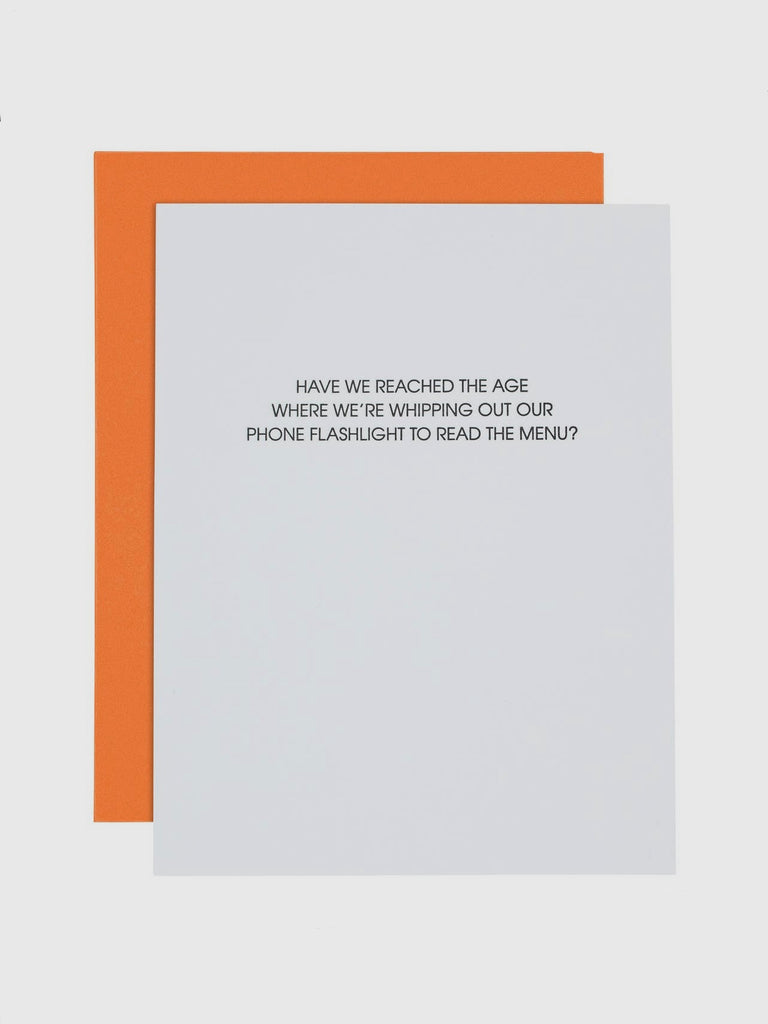 Read Menu With Phone Flashlight Card