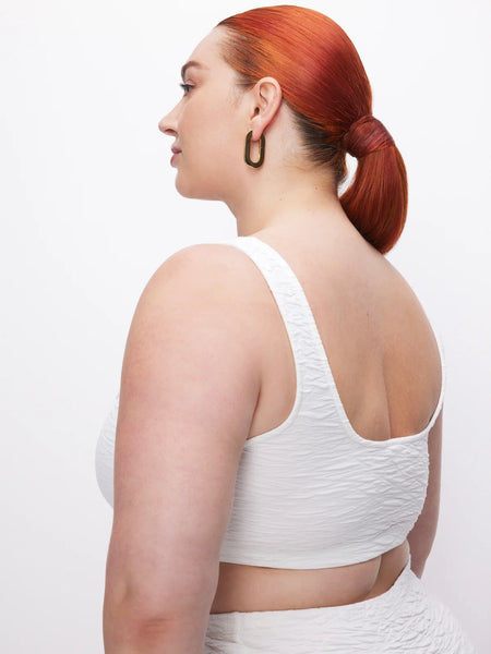 Wide Scrunchie Scoop Bra in Ivory