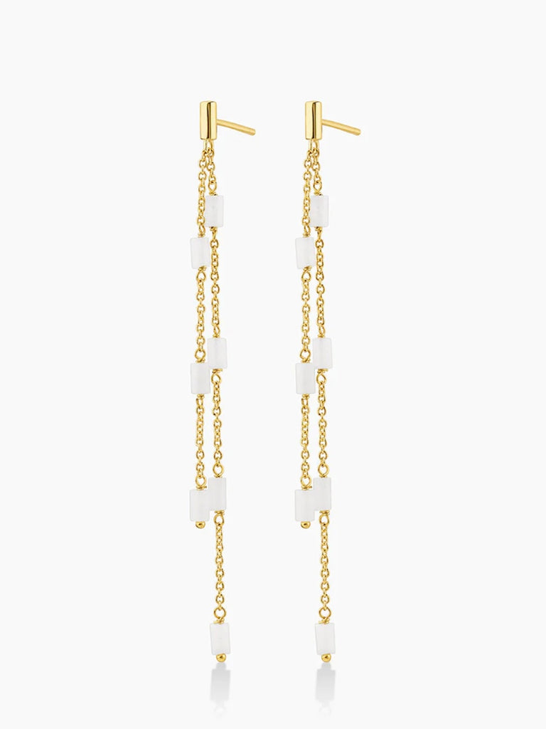 Tatum Bead Earrings in White