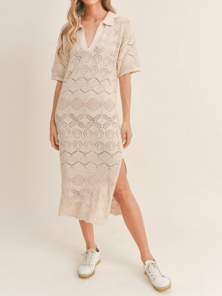 Just Beachy Crochet Midi in Cream
