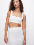 Wide Scrunchie Scoop Bra in Ivory