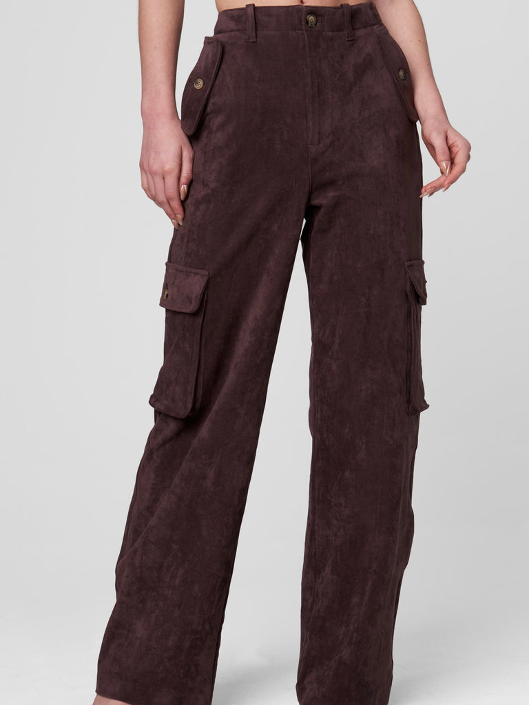 Zinfandel Suede Cargo Pants