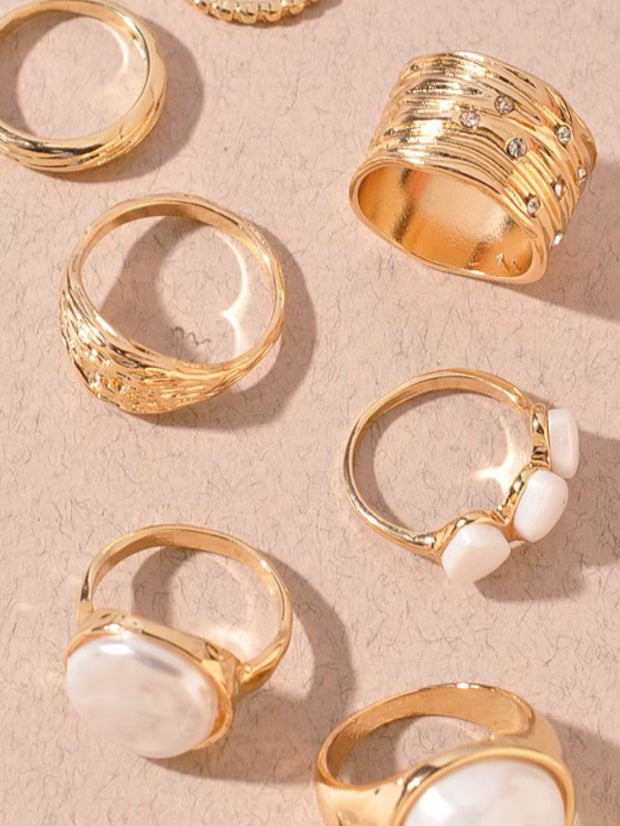 Pearl Assorted Ring Set in Gold