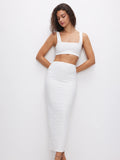 Wide Scrunchie Scoop Bra in Ivory