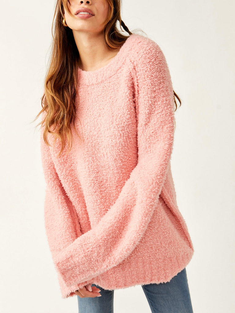 Teddy Sweater Tunic in Pale Rosette