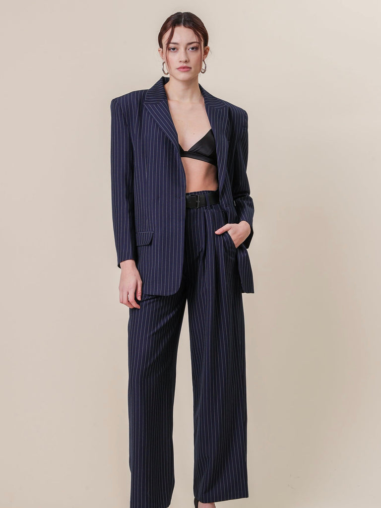 Margeaux Blazer in Navy Stripe