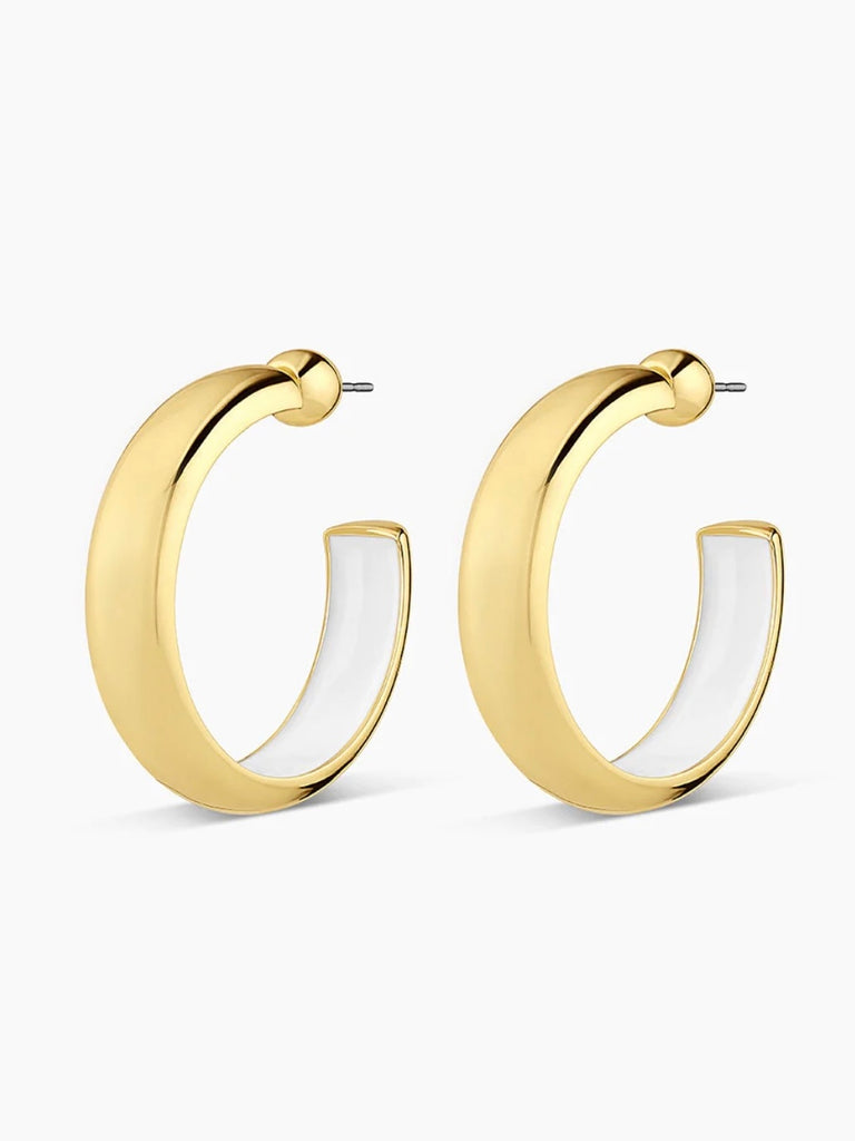 Paseo Enamel Hoops in White
