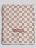 Extra Large Quick Dry Hair Towel Wrap in Terracotta Checker