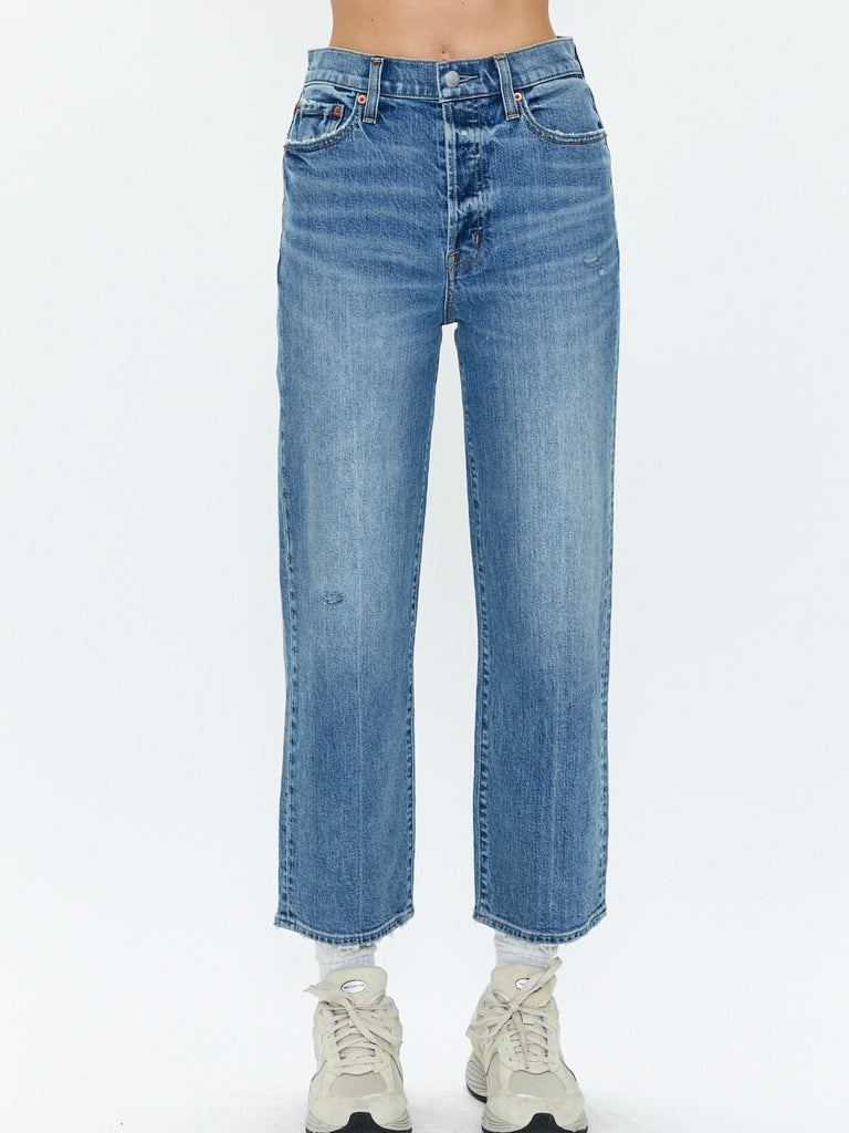 Cassie Crop Jean in Cambridge Vintage