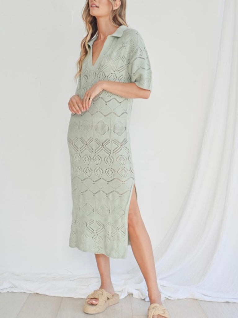 Just Beachy Crochet Midi in Sage