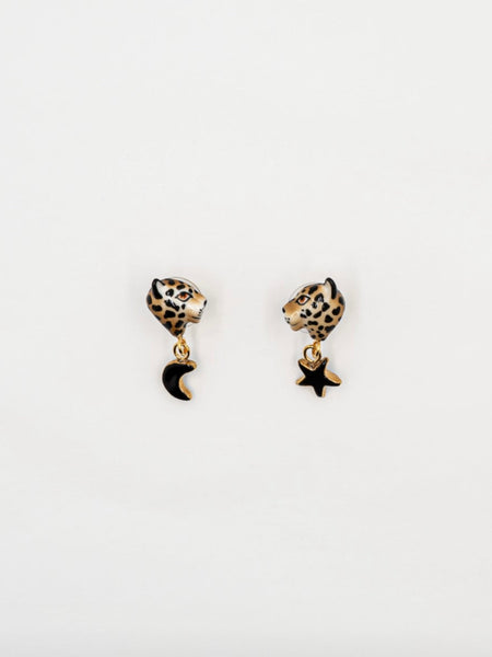 Leopard Star & Moon Studs