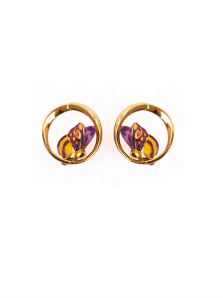 Butterfly On A Ring Stud Earrings