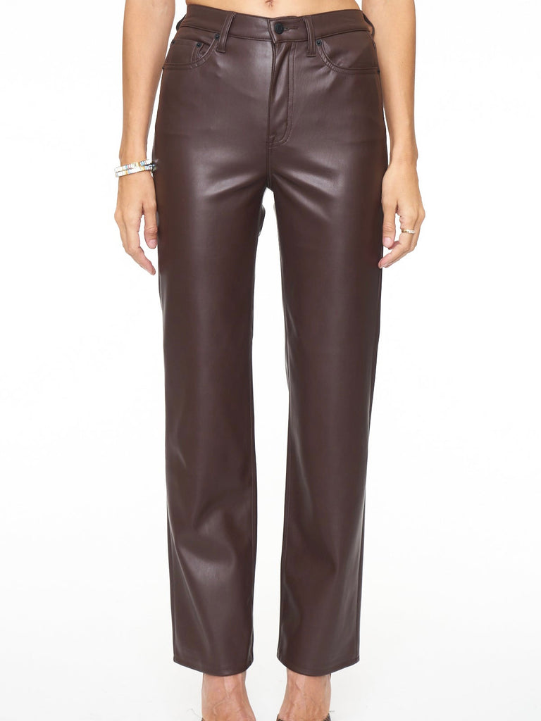 Cassie Super High Rise Straight Leg in Coffee Bean