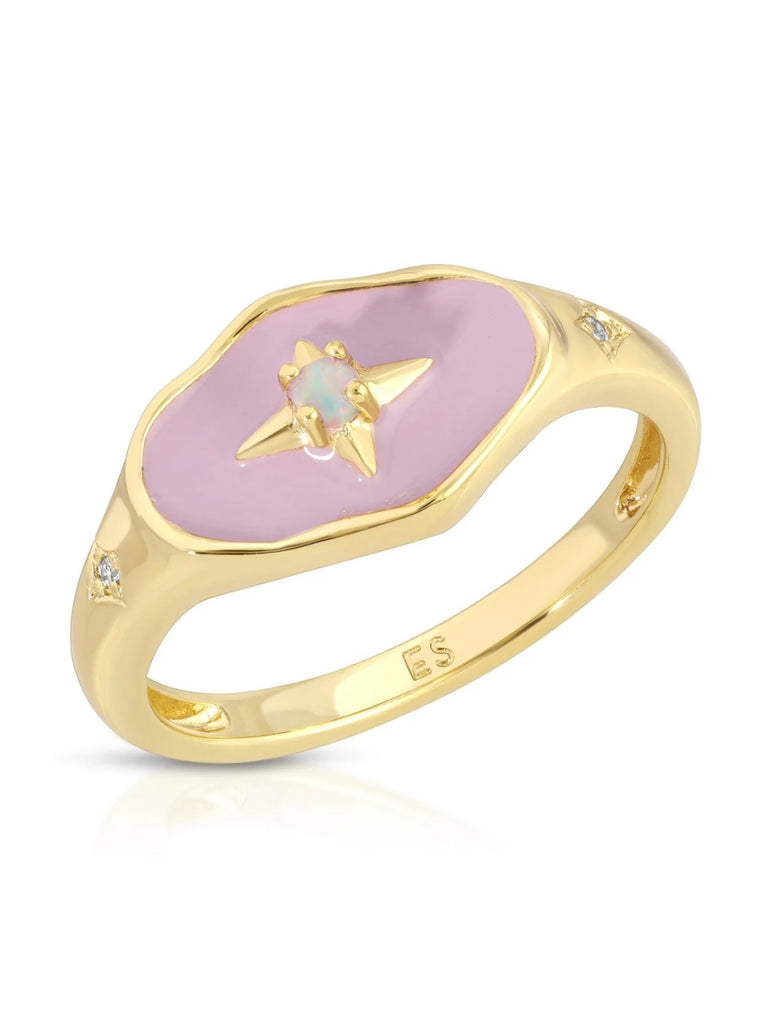 Stellar Signet Ring in Lilac