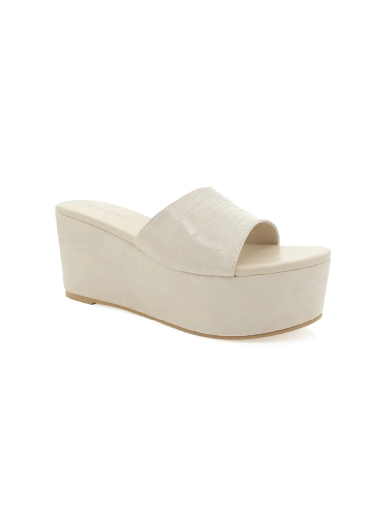 Fran Wedge in Bone Croc