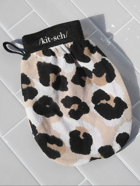 Eco-Friendly Exfoliating Glove in Leopard