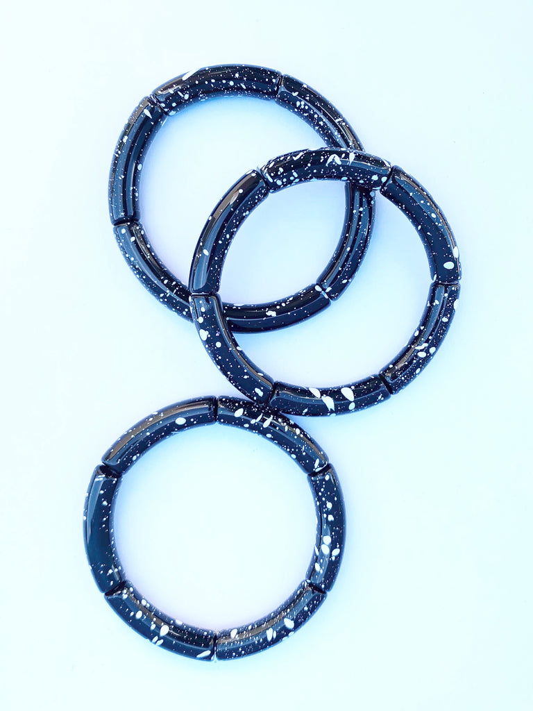 Mini Stella Splatter Bracelet in Black/White