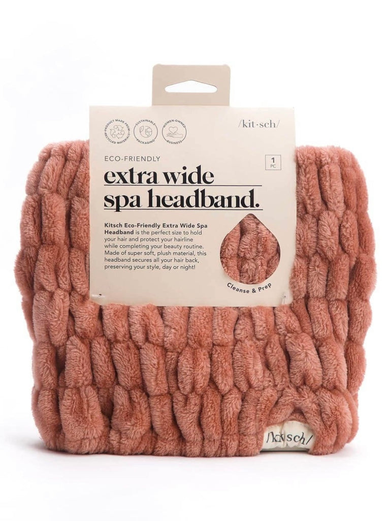 Extra Wide Spa Headband in Terracotta