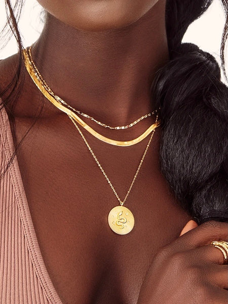 Mystic Serpent Coin Necklace