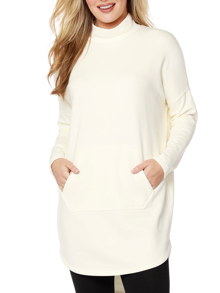 Drop Shoulder Tunic Dress in Cream