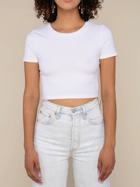 Classic Cropped Baby Tee in White