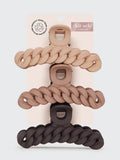 Eco-Friendly Chain Claw Clip 3pc Set in Neutral