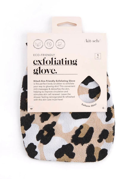 Eco-Friendly Exfoliating Glove in Leopard