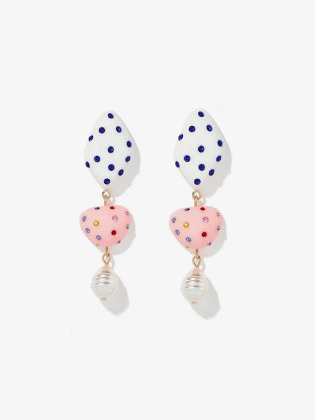 Abstract Shell Earrings in Silver
