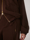Keagan Short Blouson Jacket in Dark Cocoa Mini Check