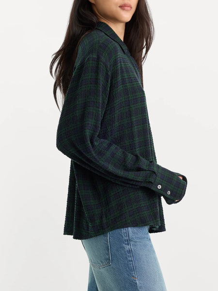 The Crinkle Easy Shirt in Forest Plaid